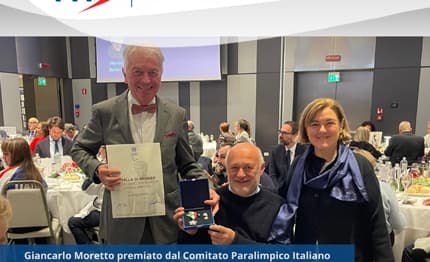 Giancarlo Moretto premiato dal Comitato Paralimpico Italiano Veneto per il suo impegno nella vela solidale